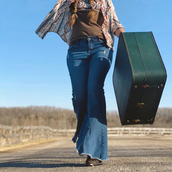 Midwash Distressed Flare Jeans | Homefolk - Picture 2 of 5